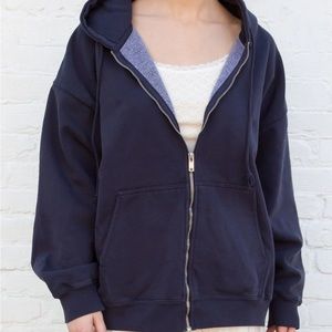 BRANDY MELVILLE NAVY BLUE ZIP UP